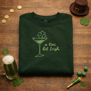 A Tini Bit Irish Embroidered Sweatshirt, Lucky Martini Top