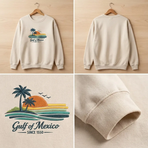 Anti Gulf of Mexico Embroidered Sweatshirt, Funny Political Crew