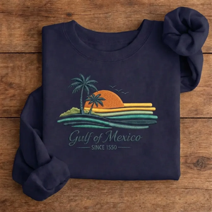 Anti Gulf of Mexico Embroidered Sweatshirt, Funny Political Crew
