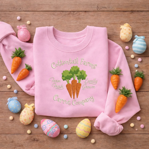 Cottontail Farms Carrot Embroidered Sweatshirt, Spring Top