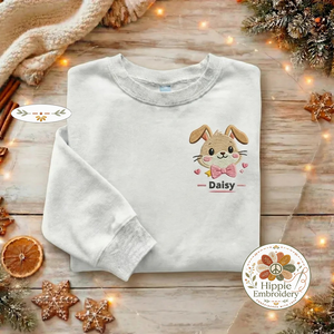 Custom Bunny Crown Embroidered Sweatshirt, Personalized Top
