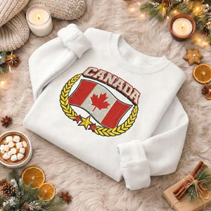 Custom Country Flag Embroidered Sweatshirt, Country Flag Top