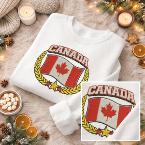 Custom Country Flag Embroidered Sweatshirt, Country Flag Top