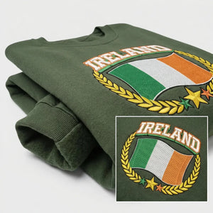 Custom Country Flag Embroidered Sweatshirt, Country Flag Top