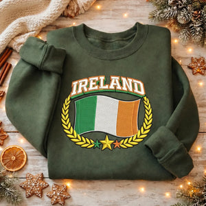 Custom Country Flag Embroidered Sweatshirt, Country Flag Top