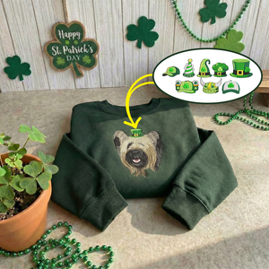 Custom Dog Embroidered Sweatshirt, St Patricks Pet Top