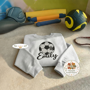 Custom Name Sports Embroidered Sweatshirt, Team Number Top