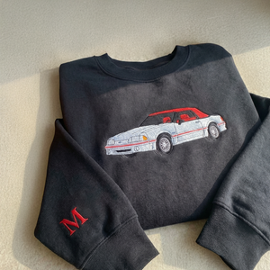 Customized Car Embroidered Sweatshirt, Personal Vehicle Top