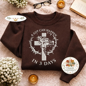 Embroidered A Lot Can Happen Sweatshirt, Easter Faith Top