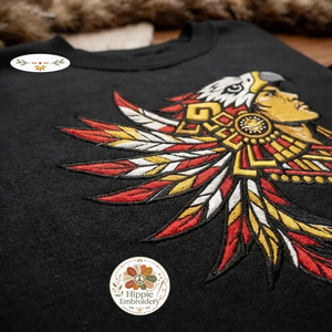 Embroidered Aztec Eagle Warrior Sweatshirt, Ancient Culture Shirt