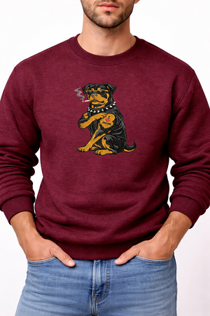 Embroidered Badass Rottweiler Sweatshirt, Tough Dog I Love Mom Shirt