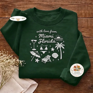 Embroidered Beach Theme Bachelorette Sweatshirt, Miami FL Shirt