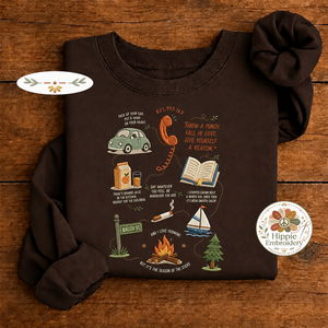 Embroidered Camping Life Sweatshirt, Camp Life Crewneck