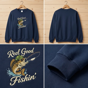 Embroidered Dad Fishing Legend Sweatshirt, Funny Dad Crewneck