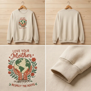 Embroidered Earth Day Floral Shirt, Love Your Mother Crewneck
