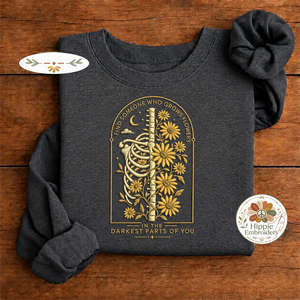 Embroidered Find Someone Who Grows Flowers Skeleton Sweatshirt, Crew