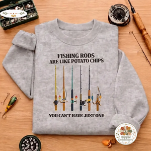 Embroidered Fishing Rods Sweatshirt, Funny Angler Crewneck