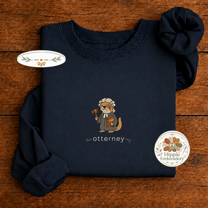 Embroidered Funny Otterney Lawyer Sweatshirt, Law School Crew