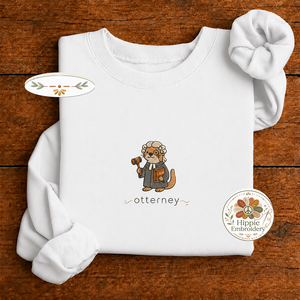 Embroidered Funny Otterney Lawyer Sweatshirt, Law School Crew