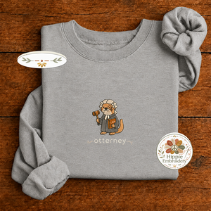 Embroidered Funny Otterney Lawyer Sweatshirt, Law School Crew