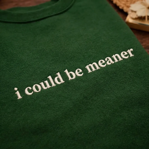 Embroidered I Could Be Meaner Sweatshirt, Sassy Quote Top