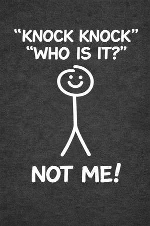 Embroidered Knock Knock Not Me Stickman Sweatshirt, Funny Top
