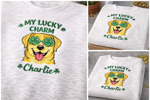 Embroidered Labrador Sweatshirt, Lucky Charm Dog Top