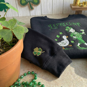 Embroidered Leprechaun Sweatshirt, Goose St Patricks Top