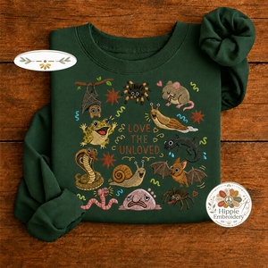 Embroidered Love The Unloved Weird Bug Sweatshirt, Biology Crew
