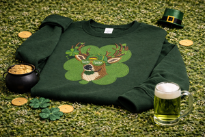 Embroidered Lucky Deer Sweatshirt, St Patricks Day Top