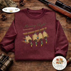 Embroidered Mallard Duck Sweatshirt, Morning Flight Crewneck