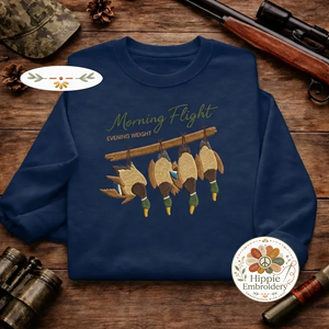 Embroidered Mallard Duck Sweatshirt, Morning Flight Crewneck
