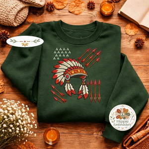 Embroidered Native Headdress Sweatshirt, Indigenous Pride Shirt