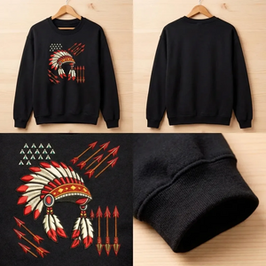 Embroidered Native Headdress Sweatshirt, Indigenous Pride Shirt