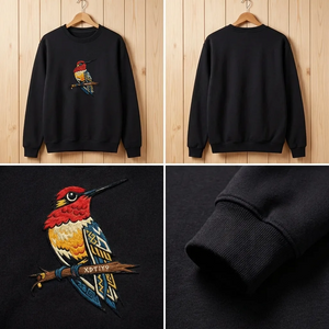 Embroidered Navajo Bird Sweatshirt, Southwestern Boho Dog Shirt