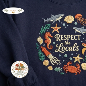 Embroidered Ocean Animal Shirt, Protect The Marine Wildlife Crew