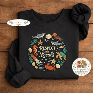 Embroidered Ocean Animal Shirt, Protect The Marine Wildlife Crew