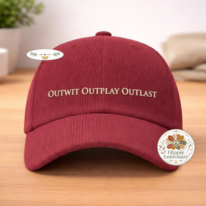 Embroidered Outwit Outplay Outlast Hat, Reality TV Cap
