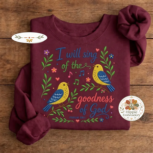 Embroidered Psalm 89:1 Christian Sweatshirt, Faith Floral Crew