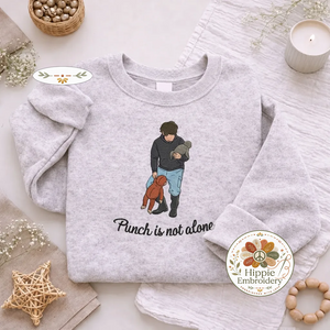 Embroidered Punch Is Not Alone Sweatshirt, Viral Monkey Top