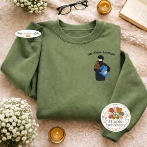 Embroidered Punch Monkey Hugging Human Sweatshirt, Cute Top