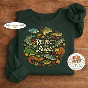 Embroidered Respect The Locals Shirt, Wetland Animals River Crew