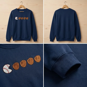 Embroidered Retro Baseball Sweatshirt, Funny Glove Game Day Shirt