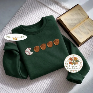 Embroidered Retro Baseball Sweatshirt, Funny Glove Game Day Shirt