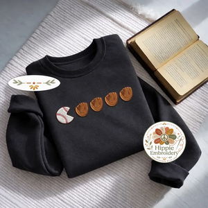 Embroidered Retro Baseball Sweatshirt, Funny Glove Game Day Shirt