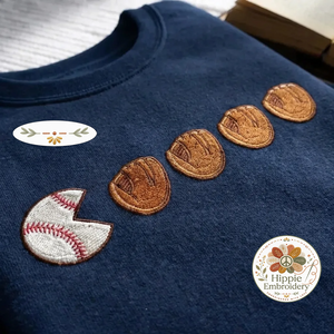 Embroidered Retro Baseball Sweatshirt, Funny Glove Game Day Shirt