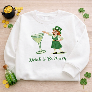 Embroidered St Patricks Day Sweatshirt, Leprechaun Top