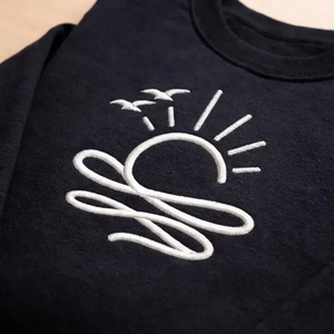 Embroidered Sun Ocean Sweatshirt, Boho Summer Crewneck, Beach Tee Gift