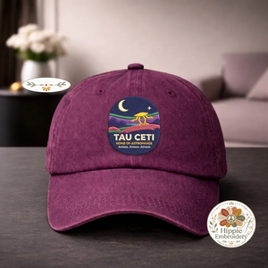 Embroidered Tau Ceti Home of Astrophage Hat, Sci-Fi Cap