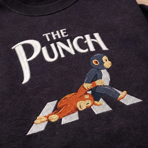 Embroidered The Punch Abbey Road Sweatshirt, Viral Monkey Top